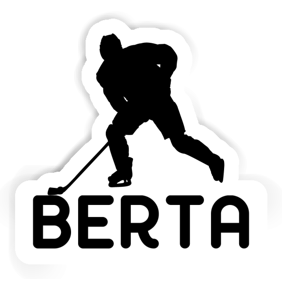 Sticker Berta Hockey Player Laptop Image