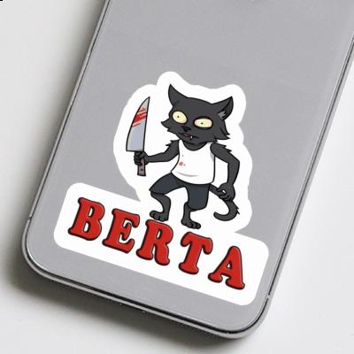 Chat psychopathe Autocollant Berta Image