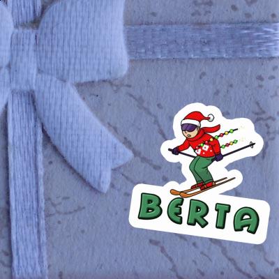 Christmas Skier Sticker Berta Laptop Image