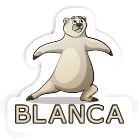 Ours du yoga Autocollant Blanca Image