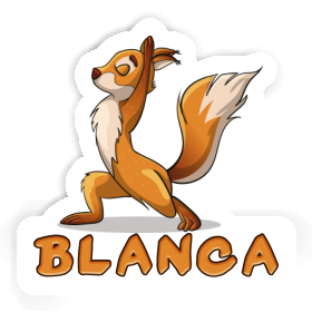 Écureuil yoga Autocollant Blanca Image