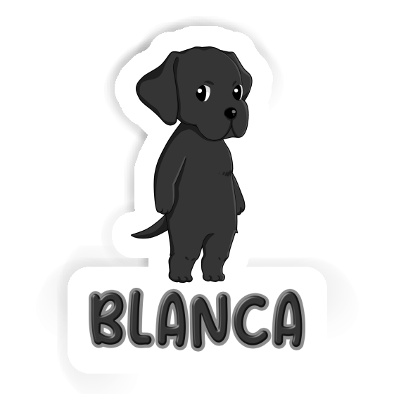 Labrador Autocollant Blanca Gift package Image