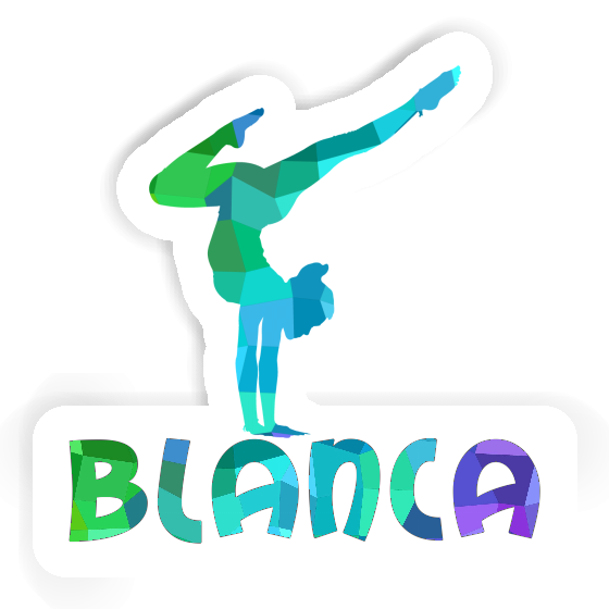 Femme de yoga Autocollant Blanca Gift package Image