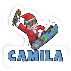 Sticker Camila Weihnachts-Snowboarder Image