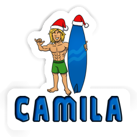 Camila Sticker Christmas Surfer Image