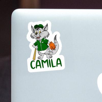 Sticker Baseball Cat Camila Laptop Image