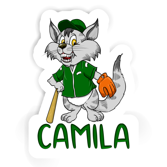 Sticker Baseball-Katze Camila Notebook Image