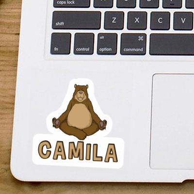 Camila Sticker Yoga Bear Laptop Image