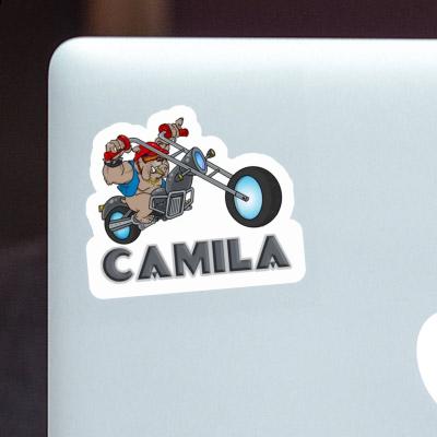 Motorbike Rider Sticker Camila Laptop Image