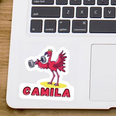 Camila Sticker Weight Lifter Laptop Image