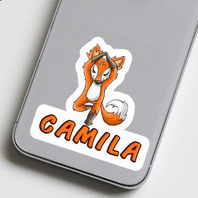 Camila Sticker Yoga Fox Laptop Image