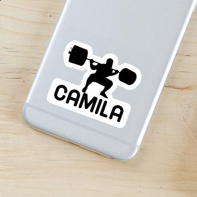 Camila Sticker Weightlifter Laptop Image