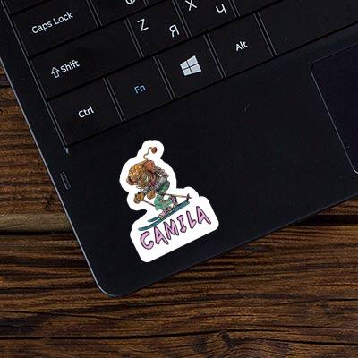 Telemark Skier Sticker Camila Laptop Image