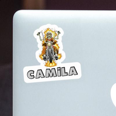 Motorbike Rider Sticker Camila Notebook Image