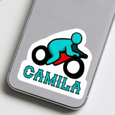 Motorbike Driver Sticker Camila Laptop Image