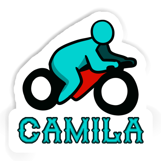 Motorbike Driver Sticker Camila Laptop Image