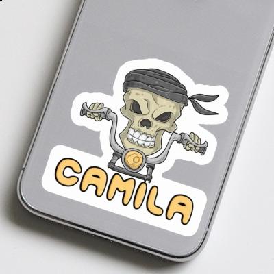 Motorbike Rider Sticker Camila Laptop Image