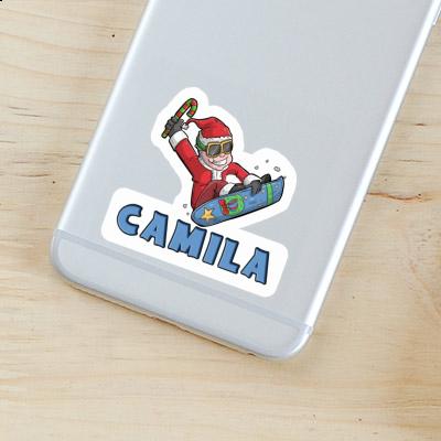 Sticker Camila Christmas Snowboarder Gift package Image