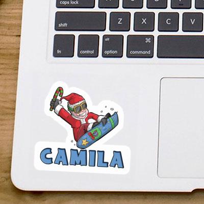 Sticker Camila Christmas Snowboarder Notebook Image