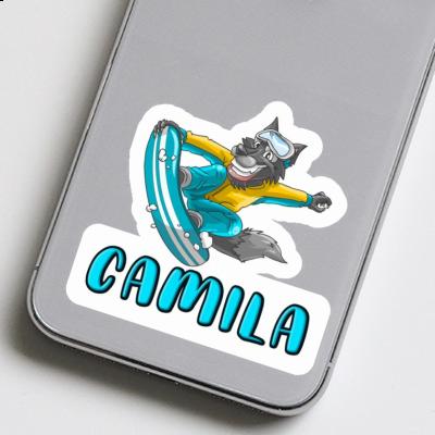 Aufkleber Snowboarder Camila Notebook Image