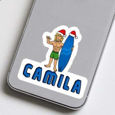 Camila Sticker Christmas Surfer Image