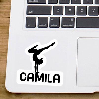 Sticker Yoga Woman Camila Laptop Image