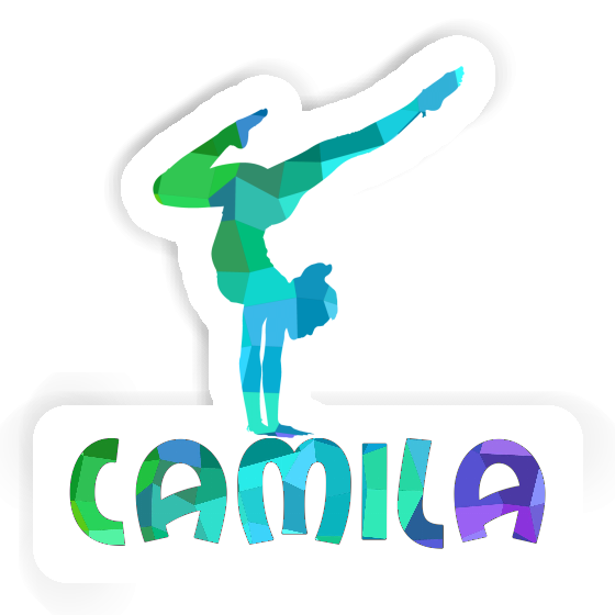 Camila Sticker Yoga Woman Laptop Image