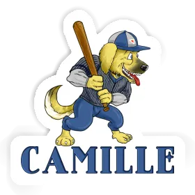 Camille Sticker Baseball Dog Image