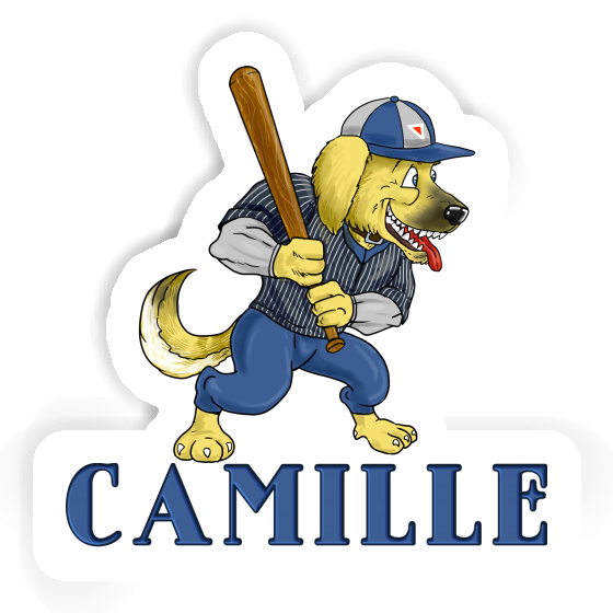 Camille Sticker Baseball Dog Notebook Image