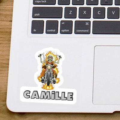 Motorcycle Rider Sticker Camille Laptop Image