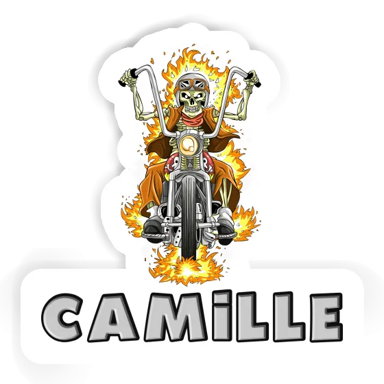 Motorcycle Rider Sticker Camille Notebook Image