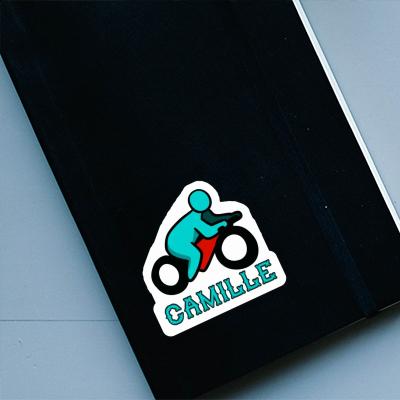 Motorbike Driver Sticker Camille Notebook Image