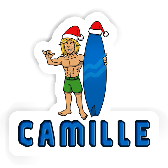 Sticker Christmas Surfer Camille Notebook Image