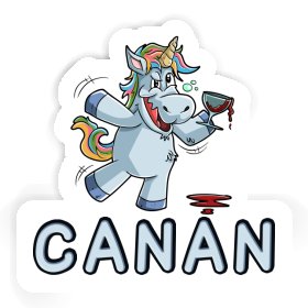 Sticker Canan Wine Unicorn Image