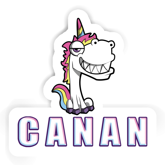 Canan Sticker Grinning Unicorn Notebook Image