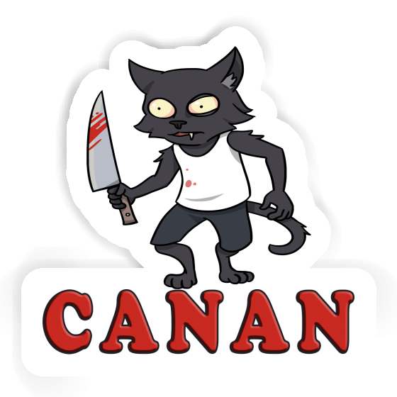 Sticker Psycho Cat Canan Image