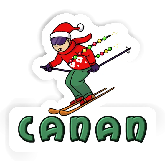 Sticker Canan Christmas Skier Gift package Image