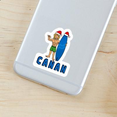 Canan Sticker Christmas Surfer Laptop Image