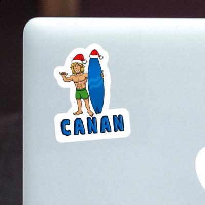 Canan Sticker Christmas Surfer Notebook Image