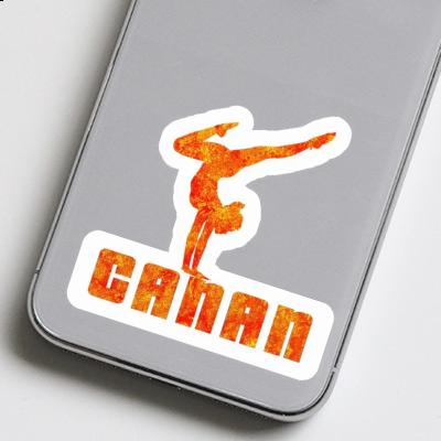 Sticker Yoga Woman Canan Laptop Image