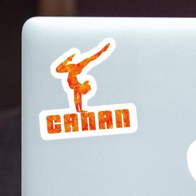 Sticker Yoga Woman Canan Laptop Image