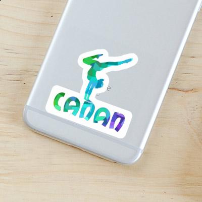 Sticker Canan Yoga Woman Laptop Image