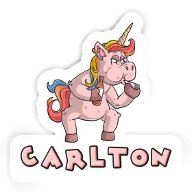 Carlton Sticker Smoking Unicorn Image