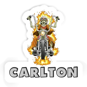 Carlton Sticker Motorcycle Rider Image