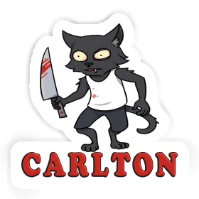 Carlton Sticker Psycho Cat Image