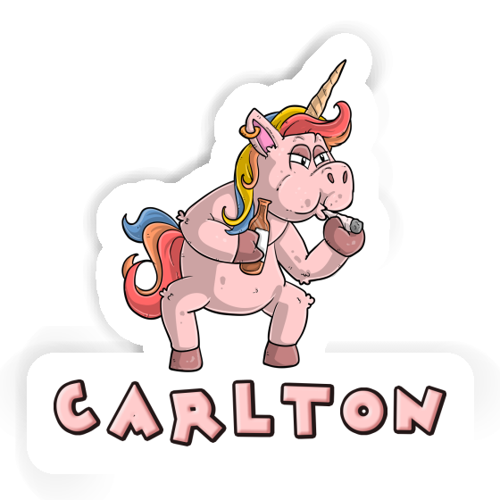 Carlton Sticker Smoking Unicorn Image