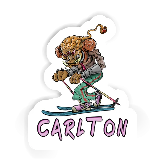 Telemark Skier Sticker Carlton Laptop Image