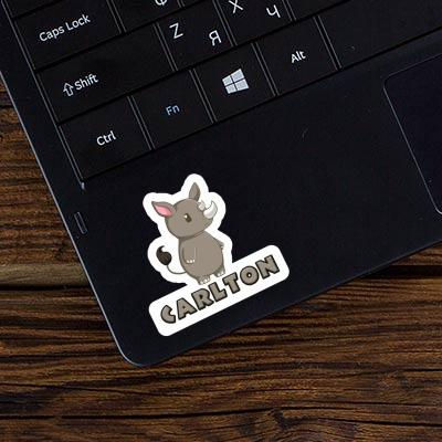 Rhinoceros Sticker Carlton Laptop Image