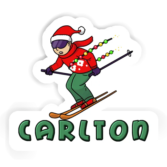 Autocollant Skieur de Noël Carlton Gift package Image