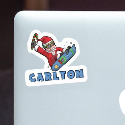 Christmas Snowboarder Sticker Carlton Image